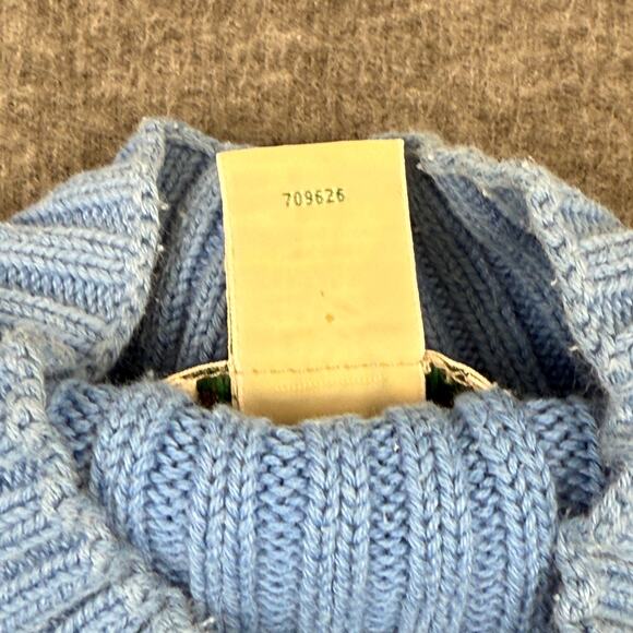 Vintage St. John's Bay Ribbed Knit Sleeveless Mock Neck Sweater Top Blue Large - Picture 10 of 10